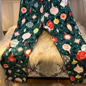 Festive Ornament Womens Pajama Bottoms - Green